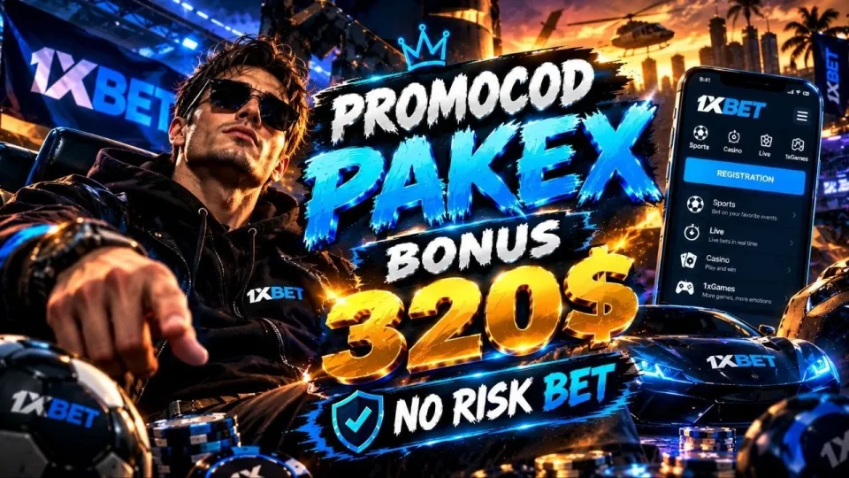 1xBet registration takes minutes and unlocks a welcome bonus with promo code PAKEX